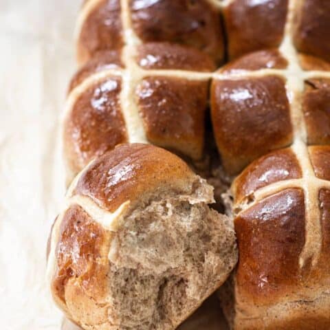 hot cross bun side view
