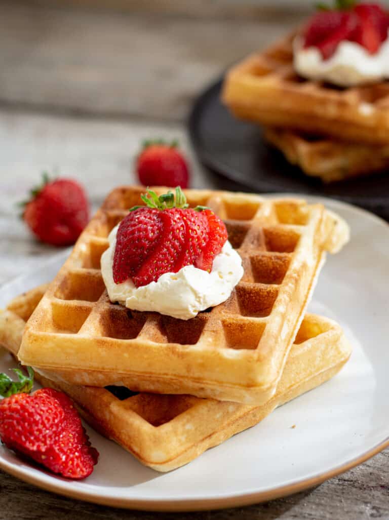 The Best Yeasted Belgian Waffles Baking With Butter