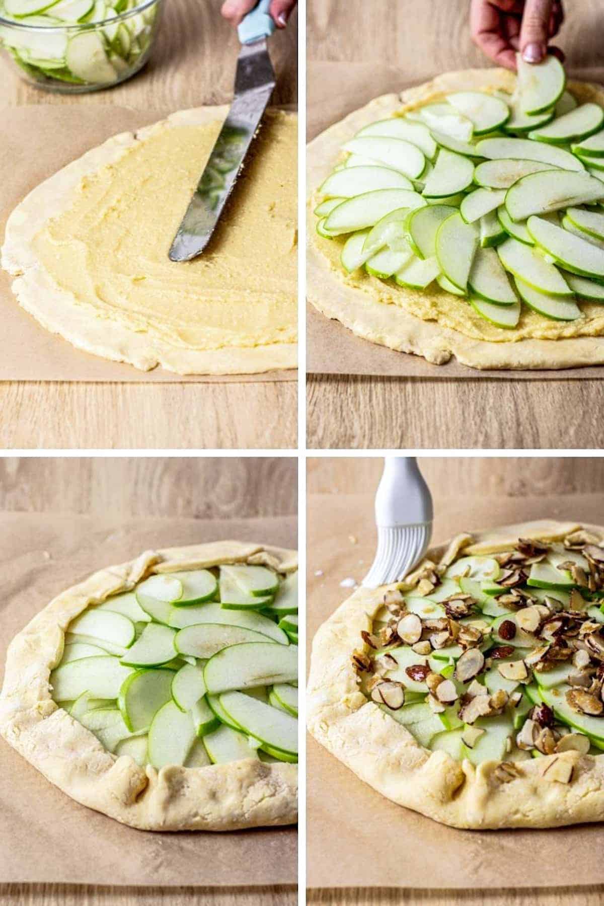 step by step of forming a galette