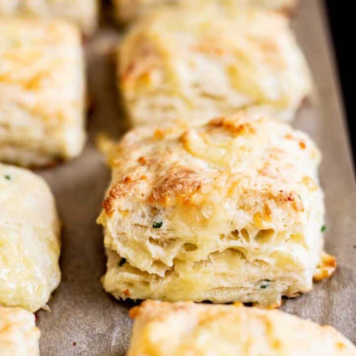 a tray of cheese scones