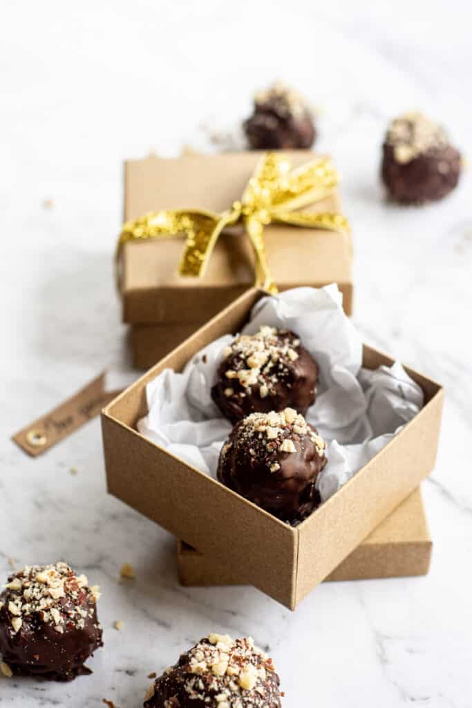 a gift box of truffles
