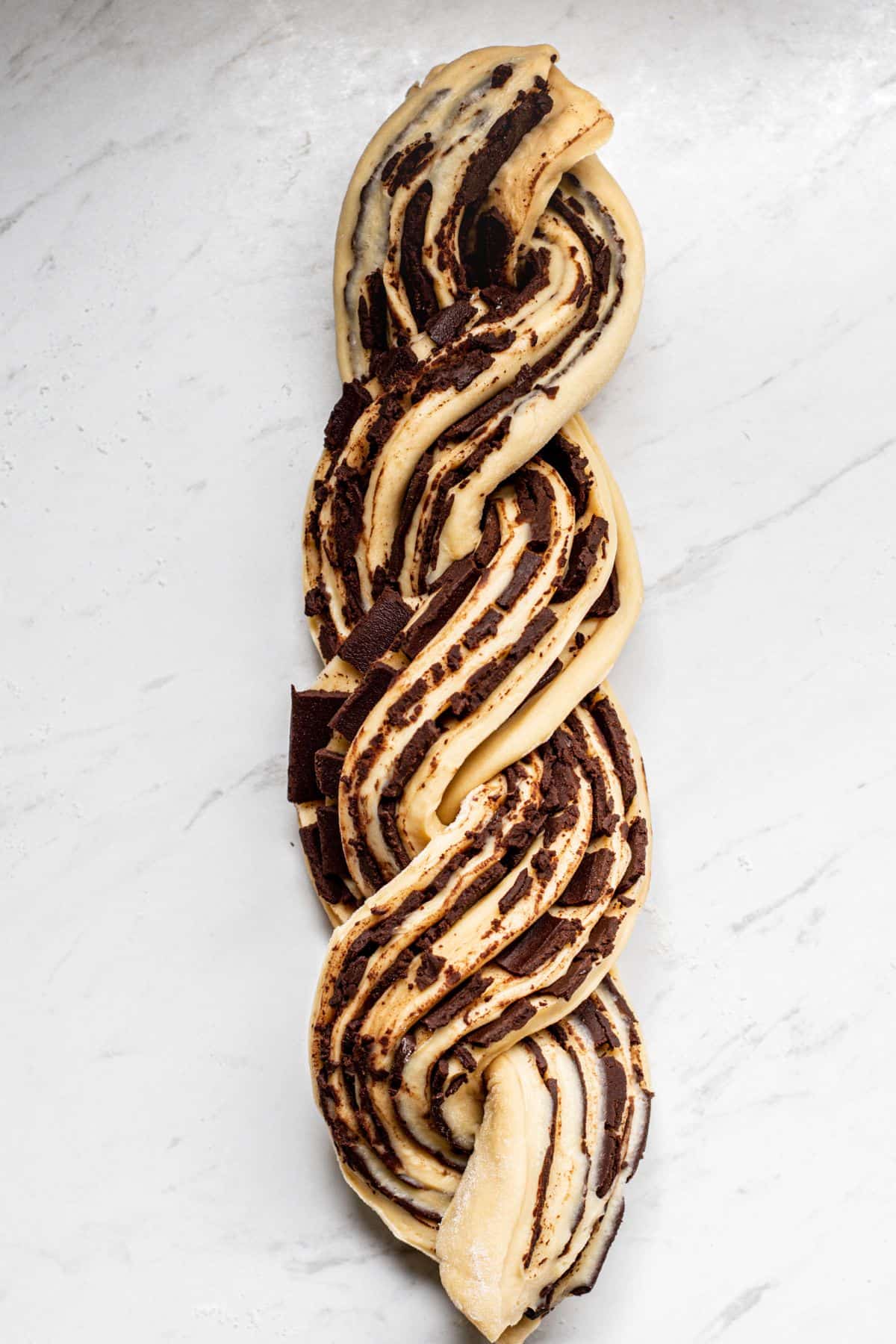 chocolate braided dough.