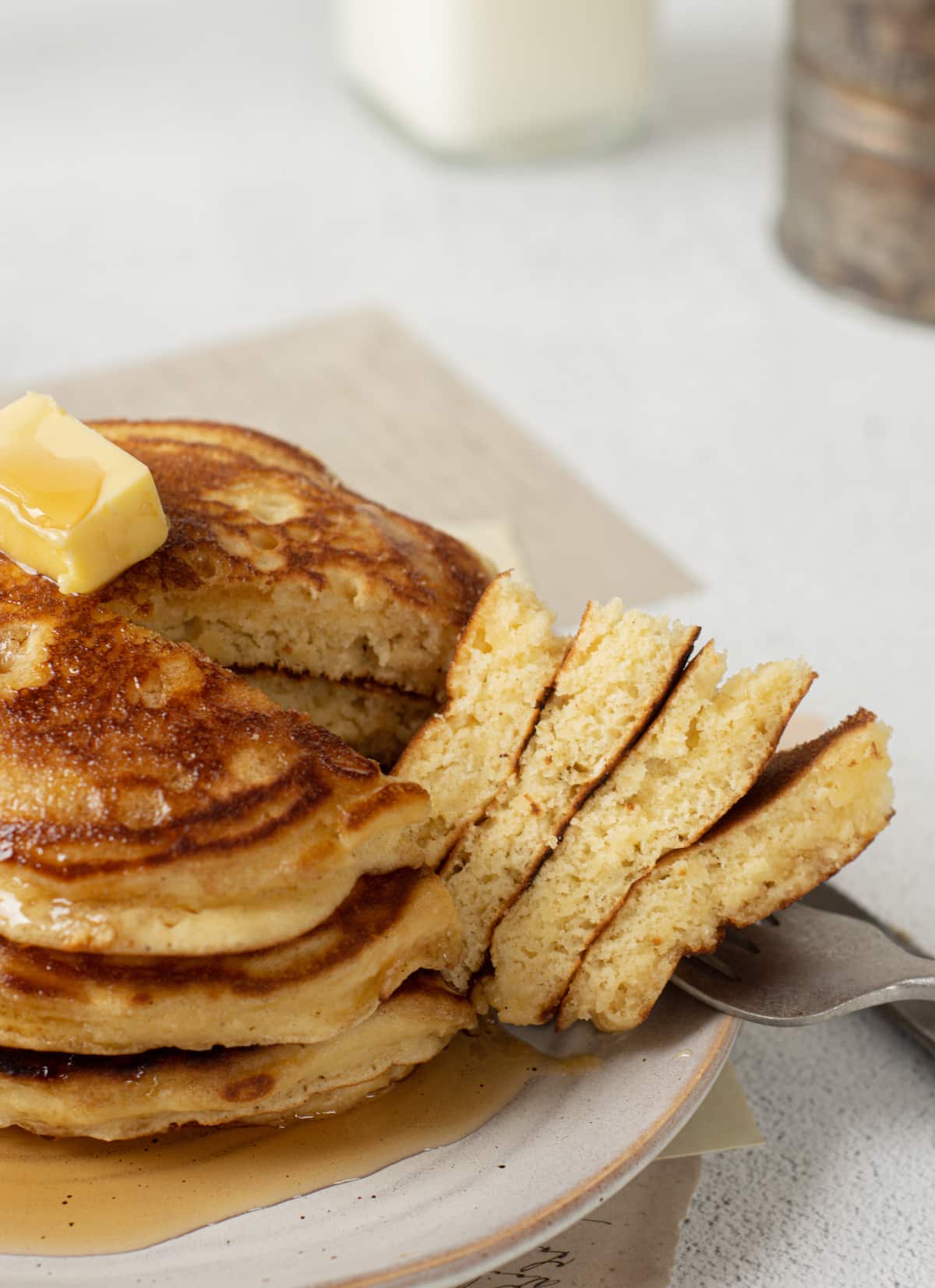fluffy pancake stack