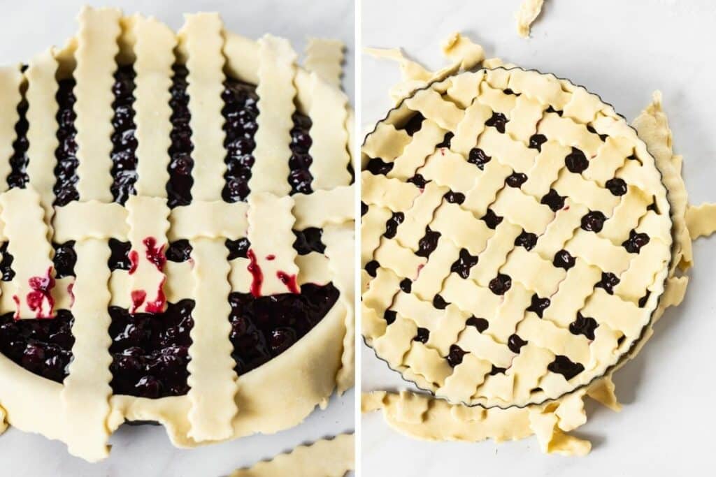 lattice topping blueberry pie