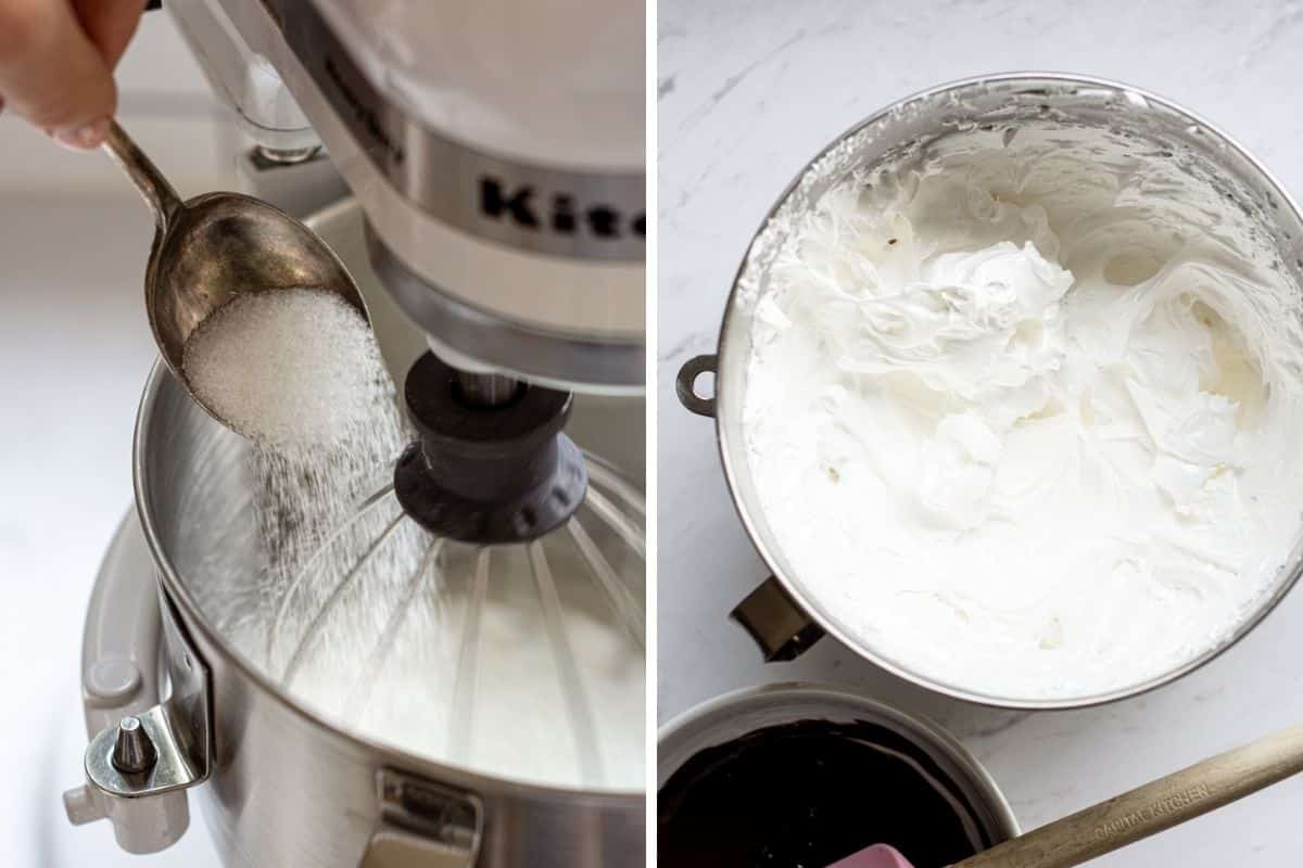 whipped egg whites in mixer.