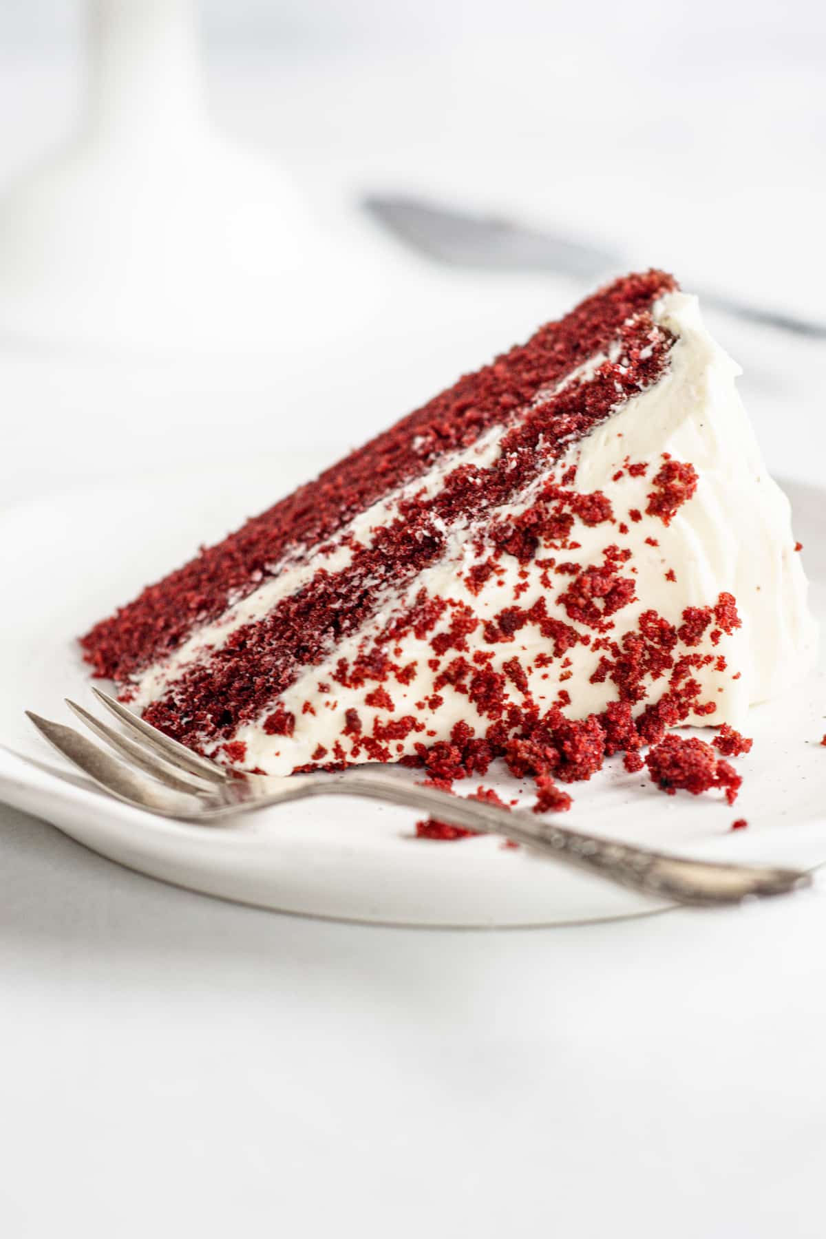 a slice of sourdough red velvet cake.