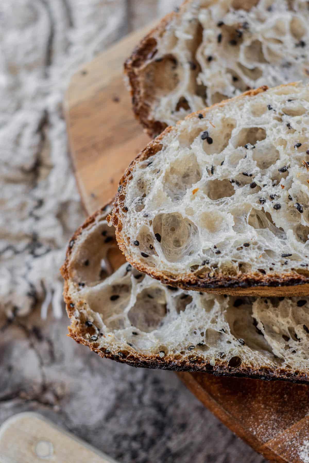 Sesame Seed Sourdough Baking With Butter