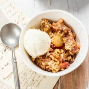 peach crisp.