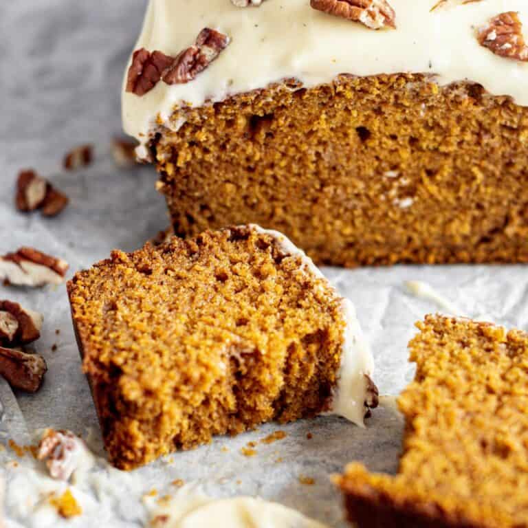 Pumpkin Bread With Cream Cheese Frosting