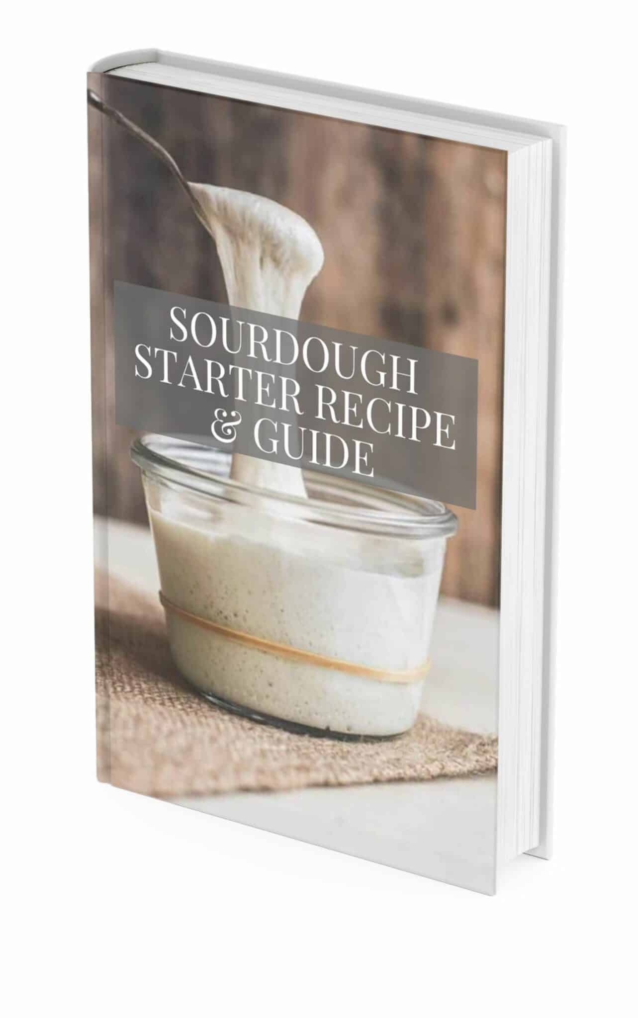 Sourdough Starter Recipe and Guide ebook cover.