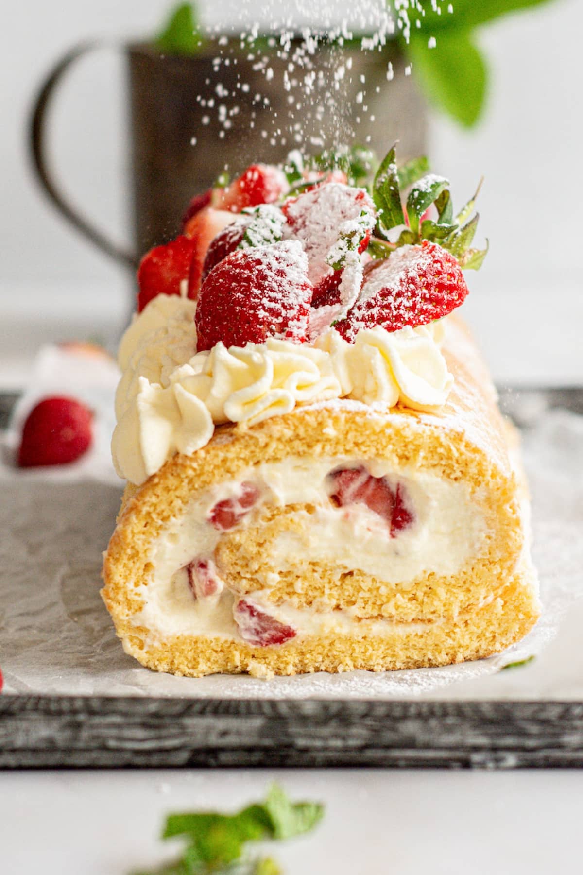strawberry roll cake.