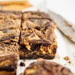Sliced cookie butter brownies.