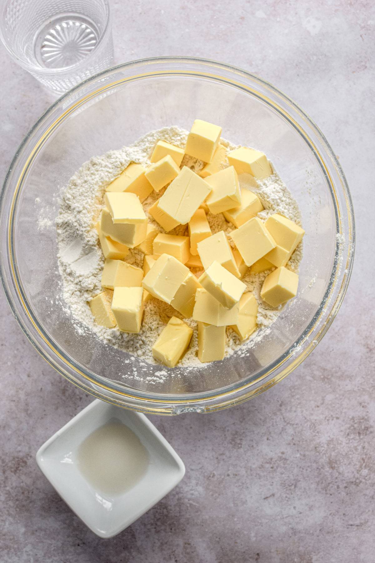 butter cubes in a bowl.