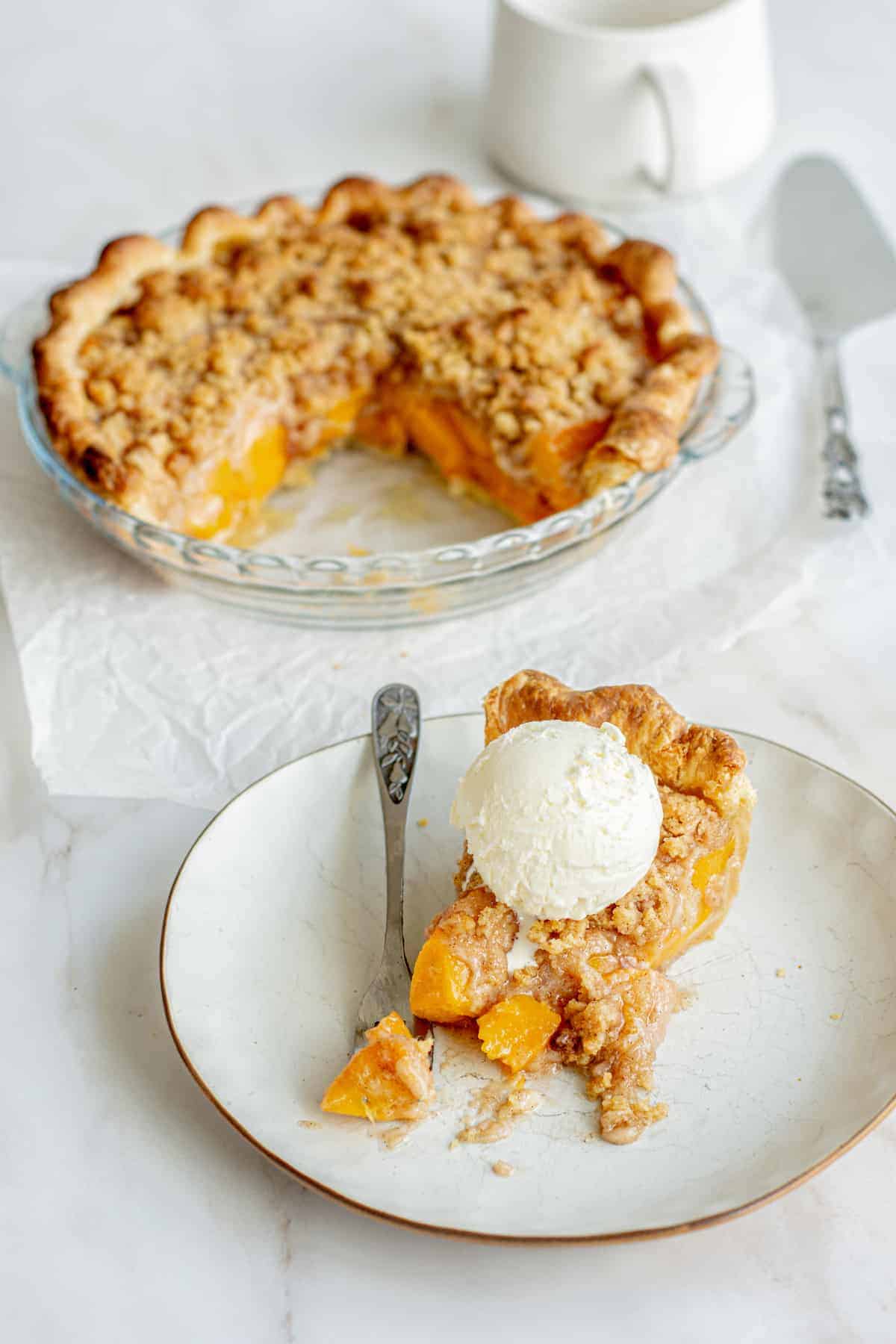 Butter streusel topped pie.