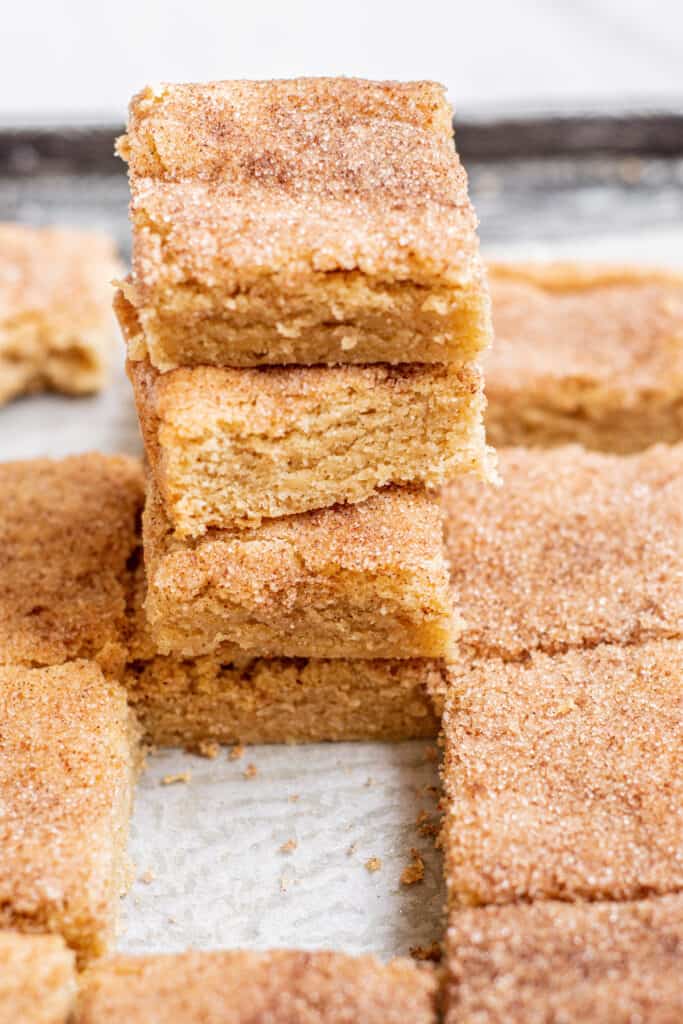 stacked snickerdoodle bars.
