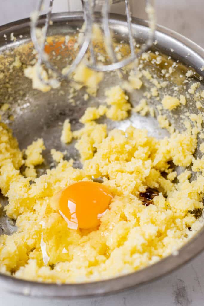 egg in a bowl of butter.