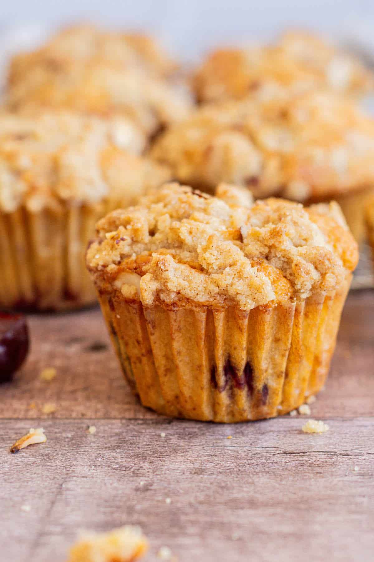 muffin with streusel topping.