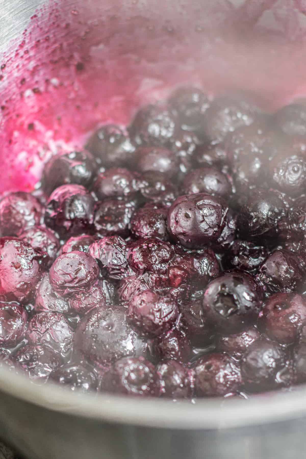 cooked blueberries.