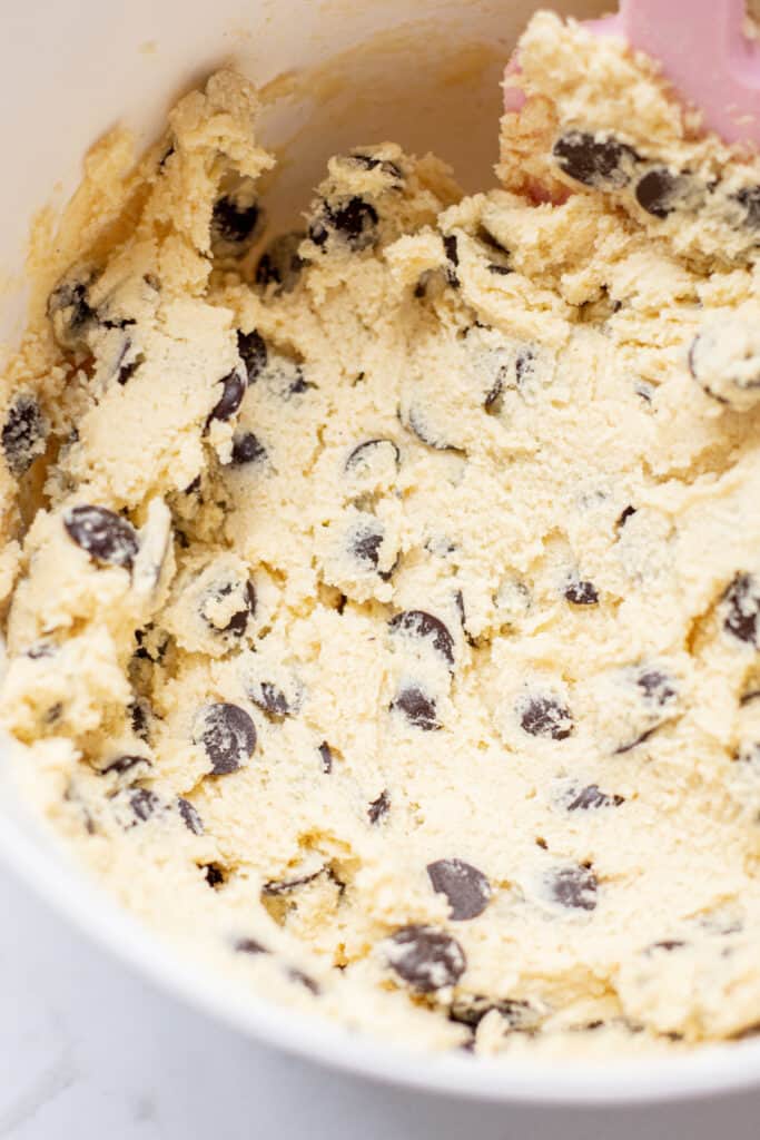 cookie dough in a bowl.