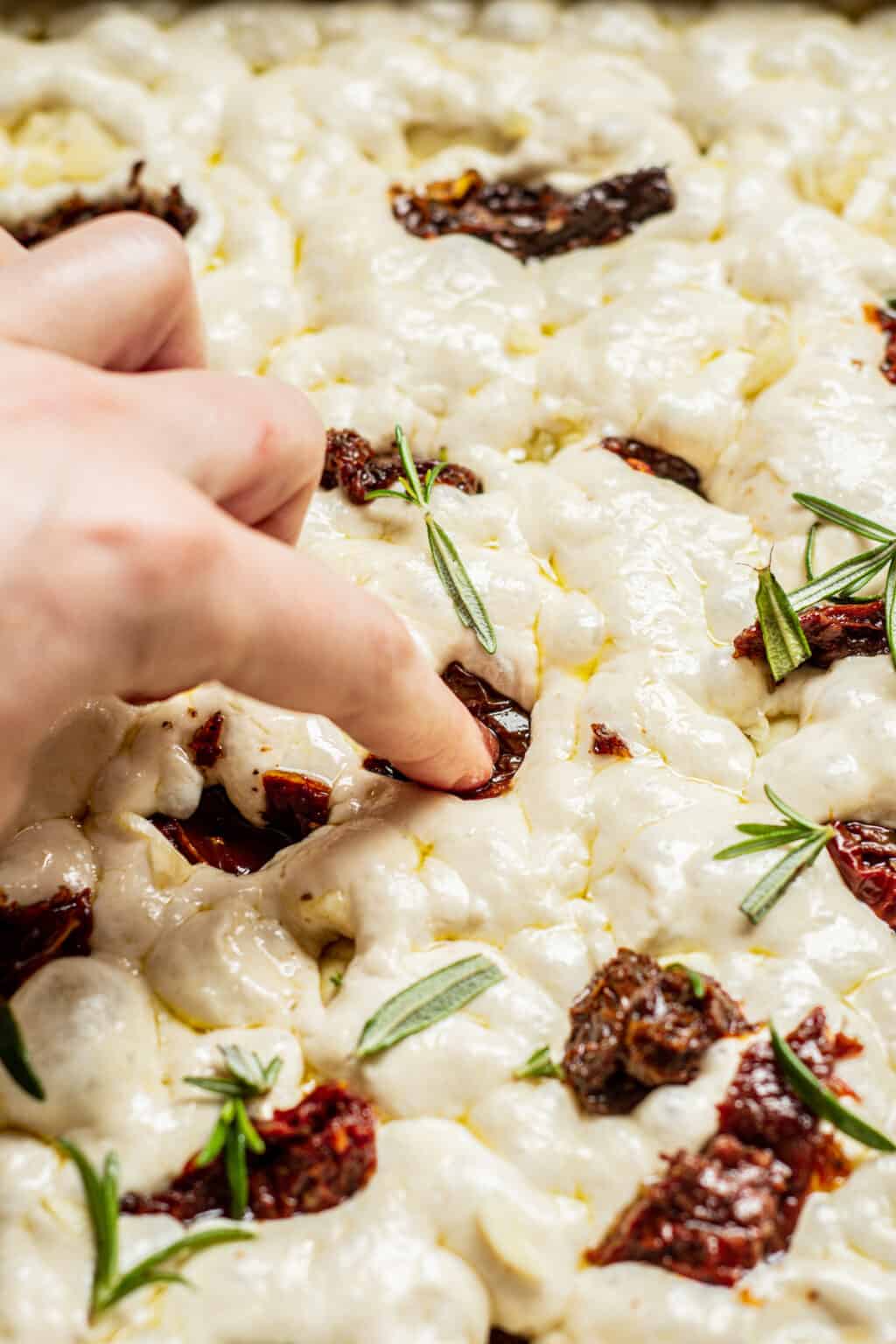 Sun Dried Tomato Focaccia Baking With Butter