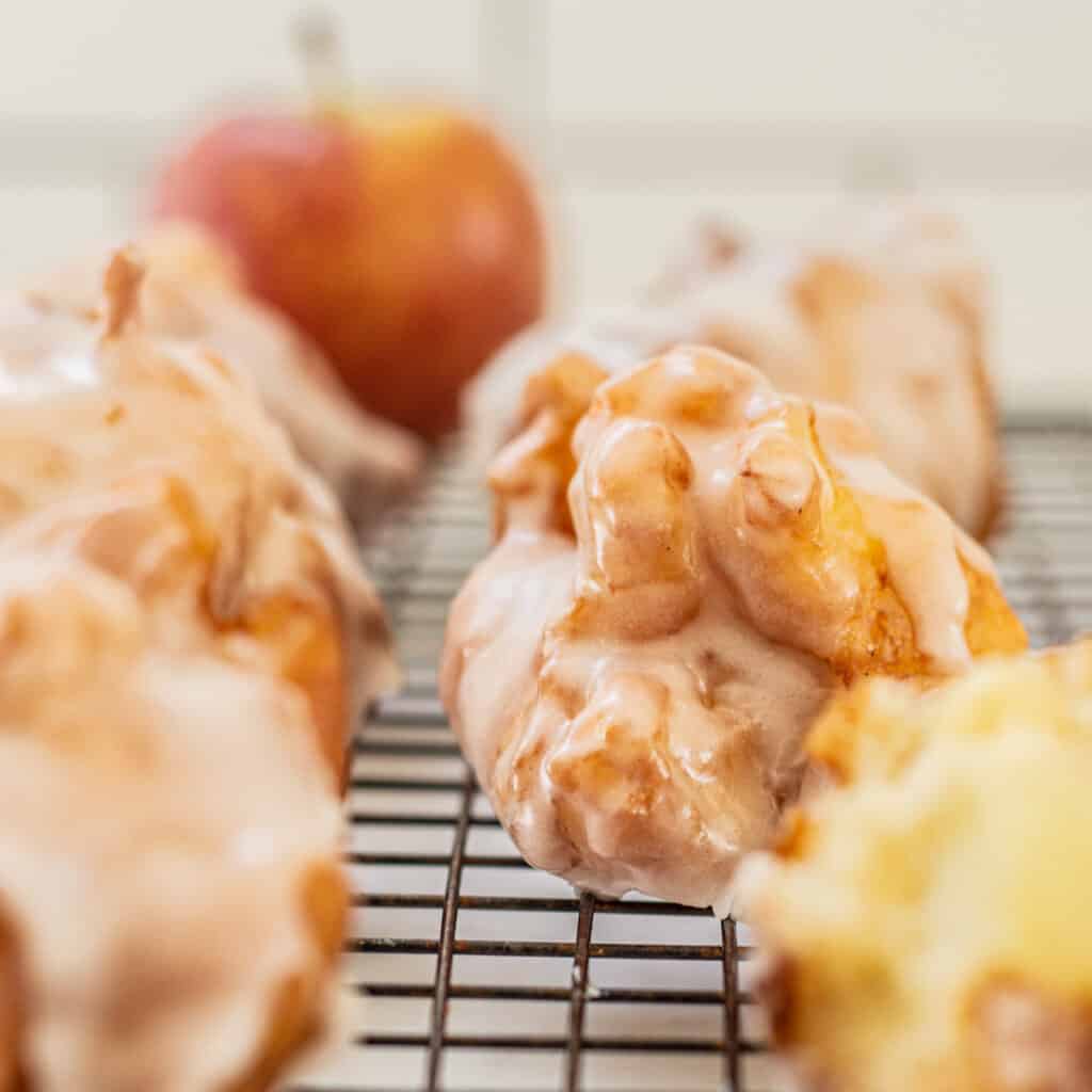 close up of apple fritter