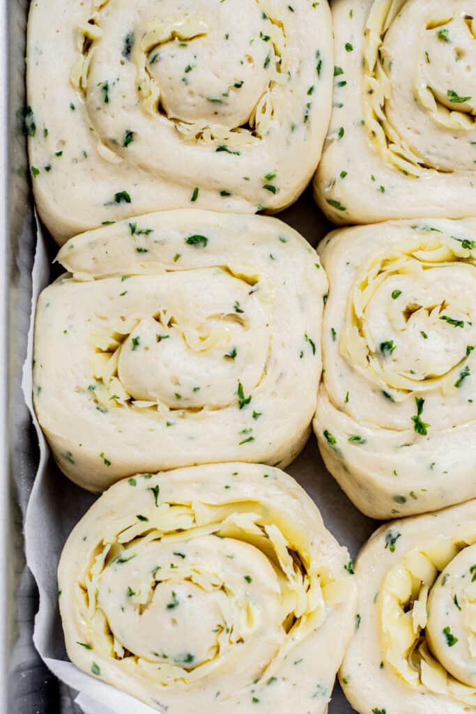 risen scrolls with cheese.
