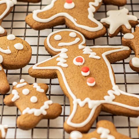 side view of baked cookies.