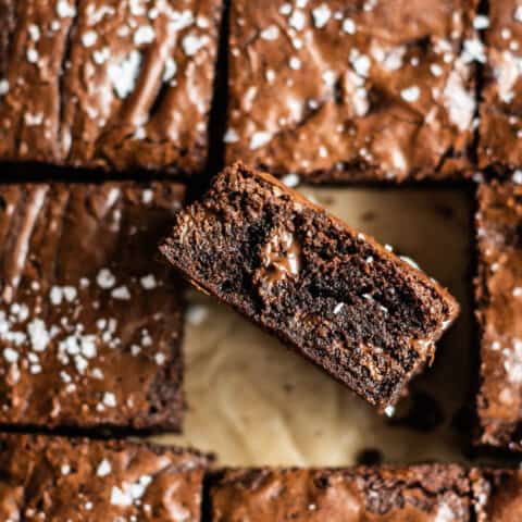 close up of brownie.