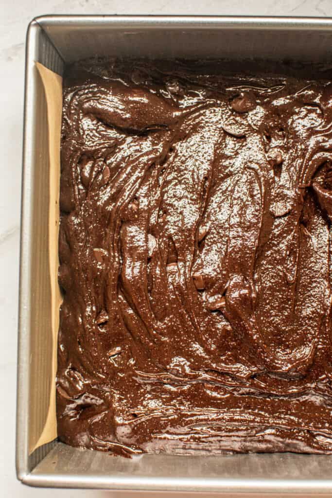 brownie in a pan.