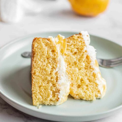 slice of lemon cake.