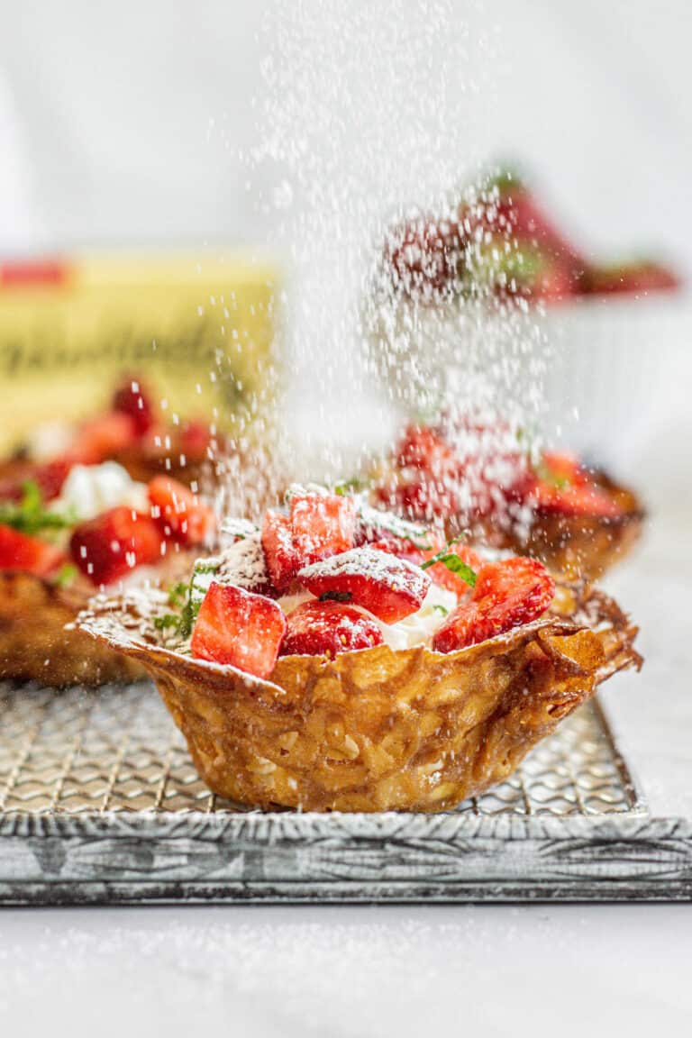 Brandy Snaps Baskets with Strawberries and Cream Baking With Butter