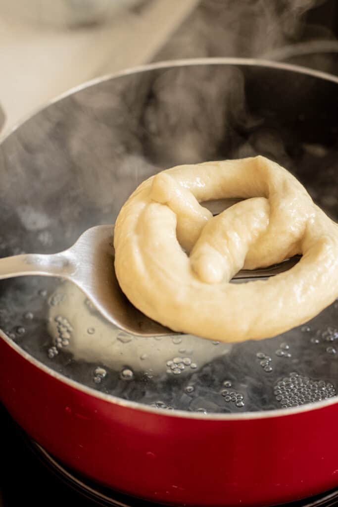 pretzel in hot water.