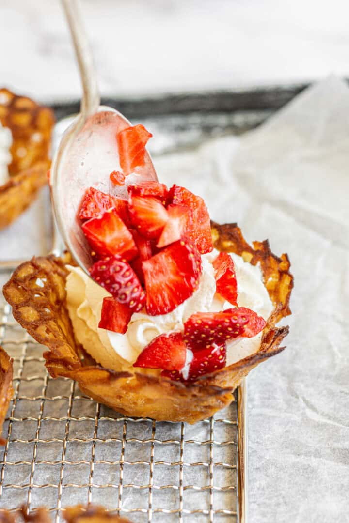 Brandy Snaps Baskets with Strawberries and Cream Baking With Butter