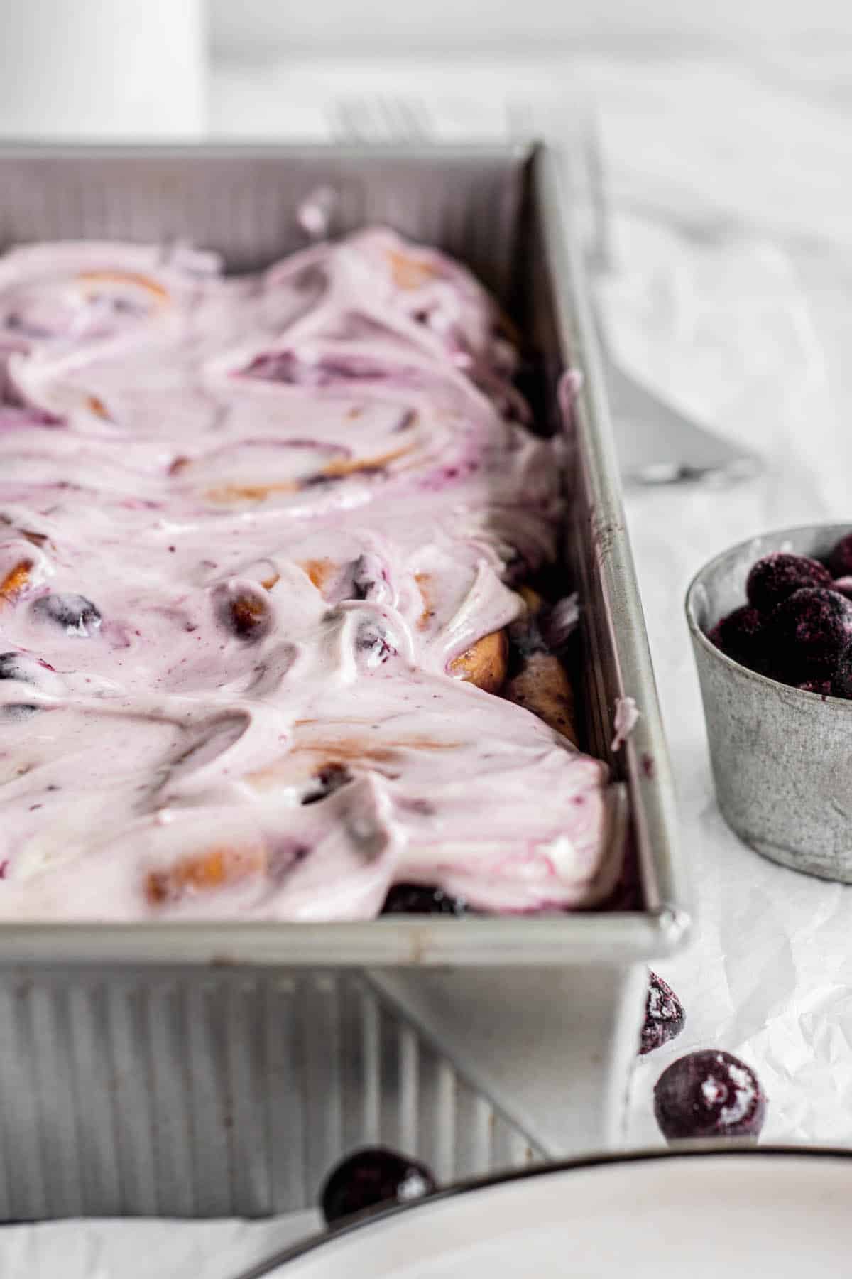 frosted blueberry rolls.