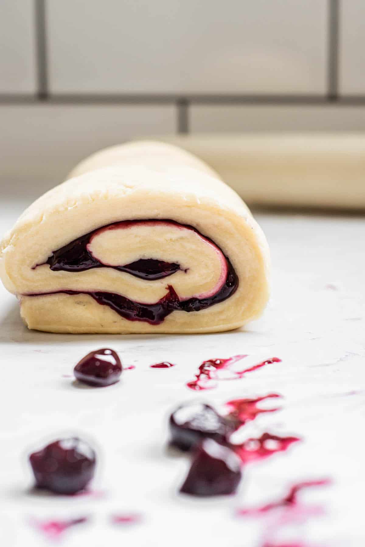 a log of blueberry roll.