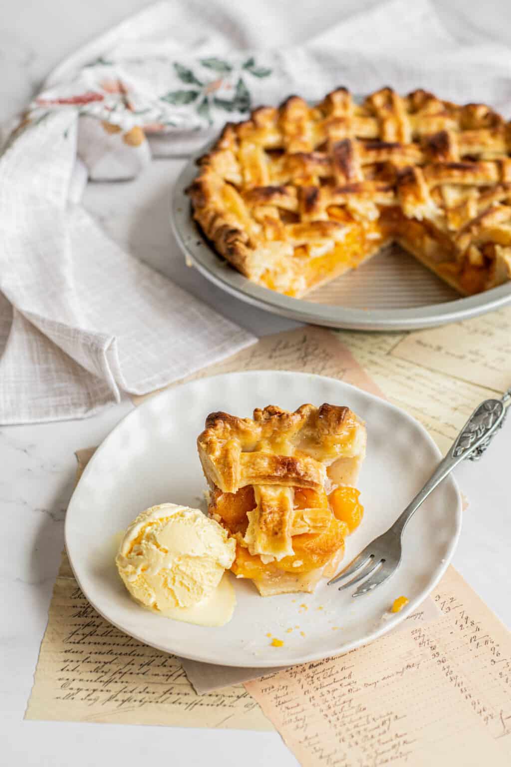 Canned Apricot Pie Baking With Butter