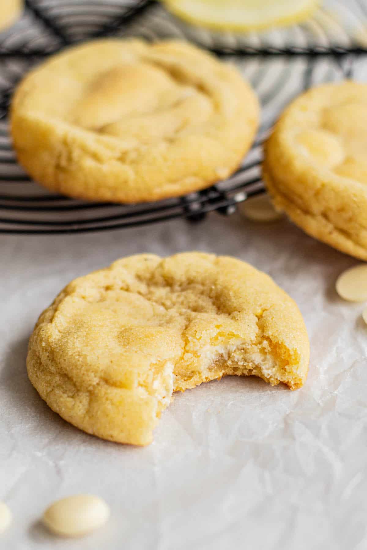 bitten lemon cookie.