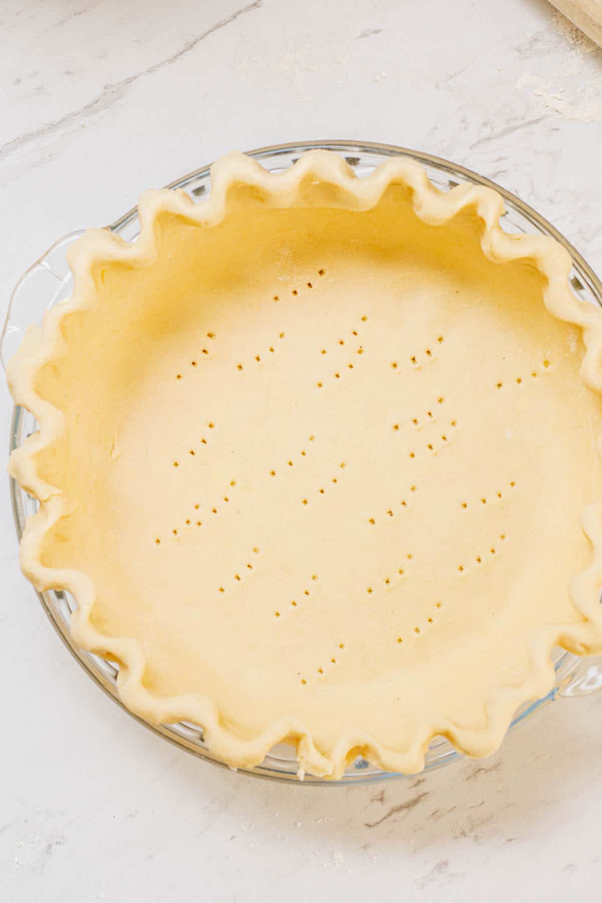 unbaked pie shell.