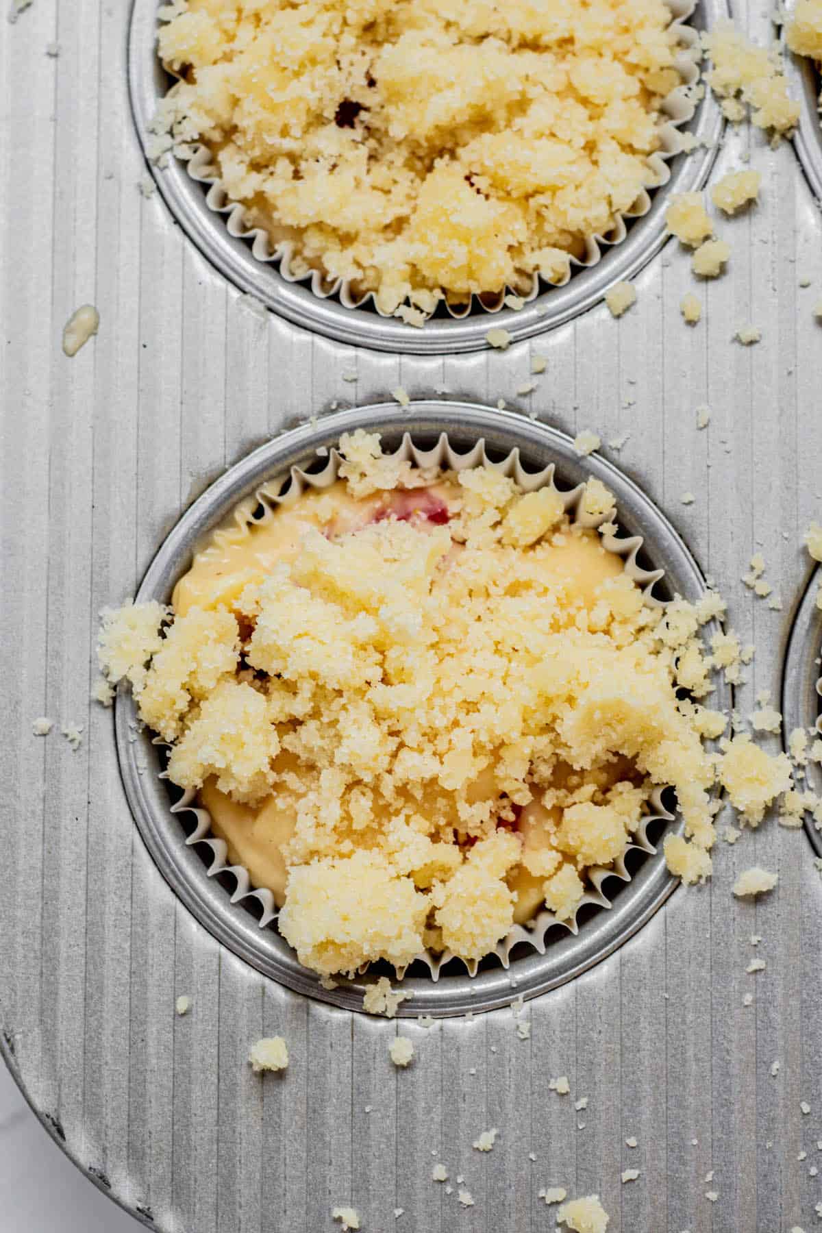 streusel topped muffin batter.