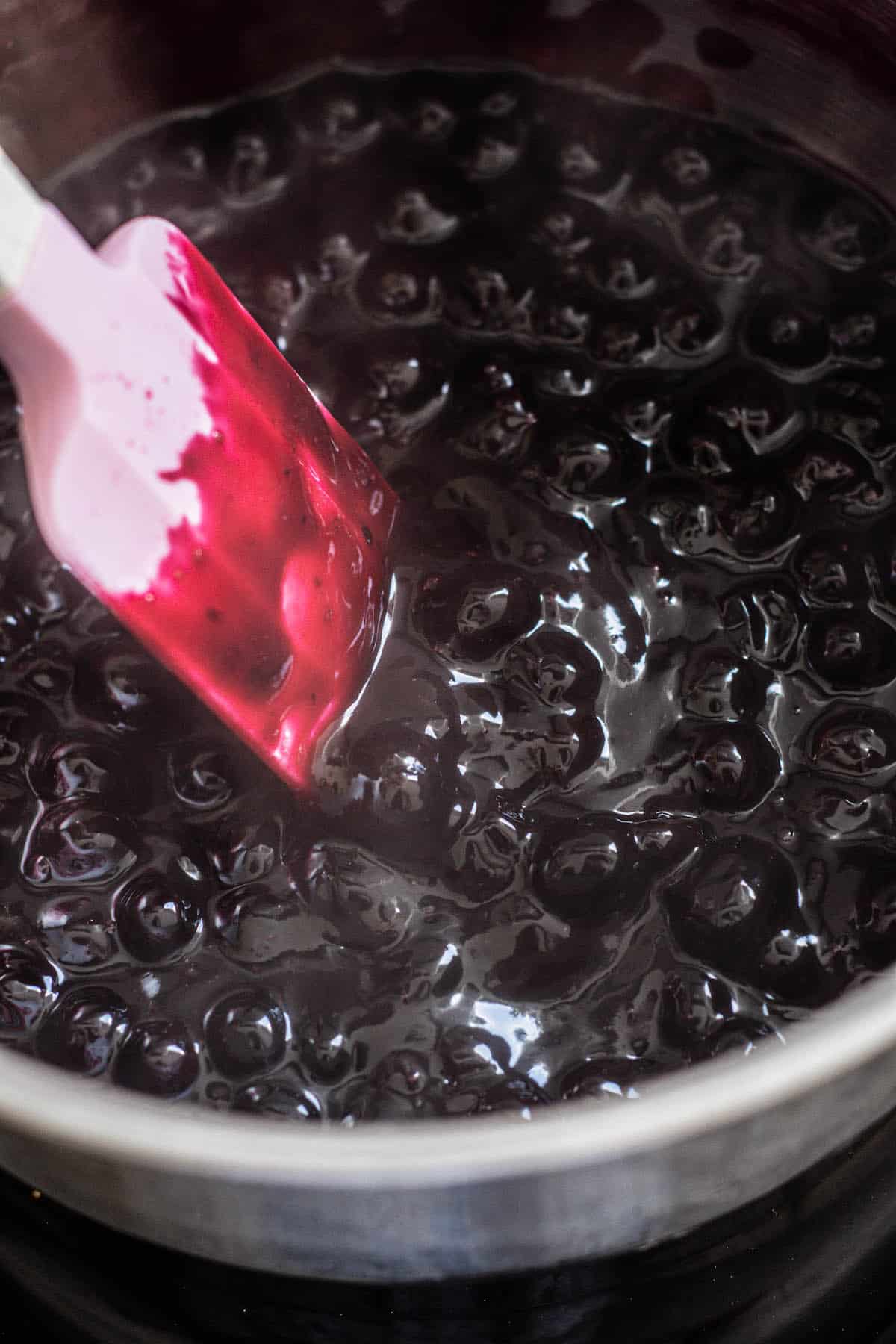 boiling blueberry filling.