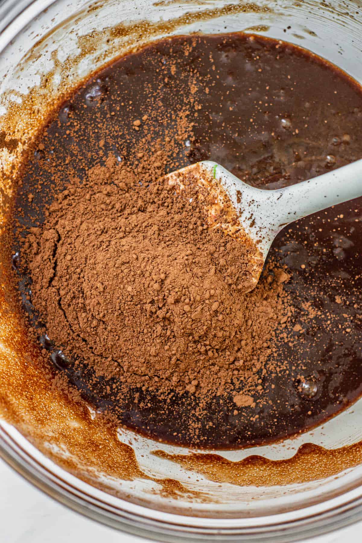 cocoa in brownie batter.