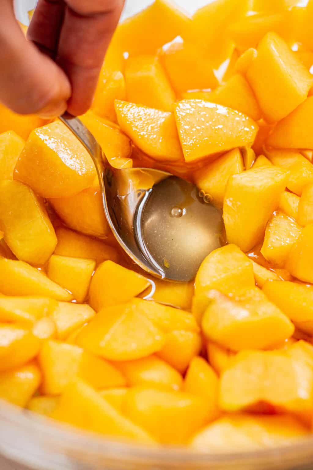 Fresh Peach Pie Baking With Butter