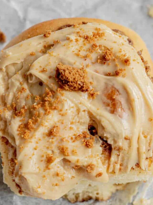 Fluffy Biscoff Cinnamon Rolls Baking With Butter