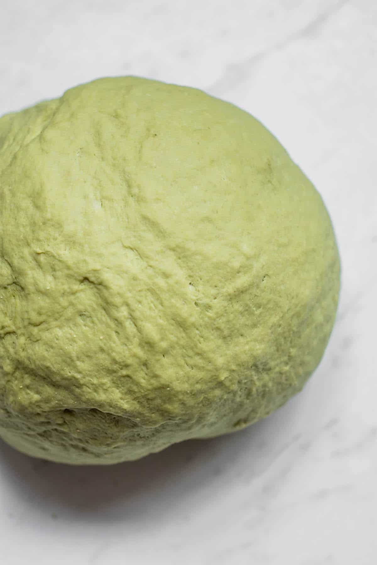 a ball of green dough.