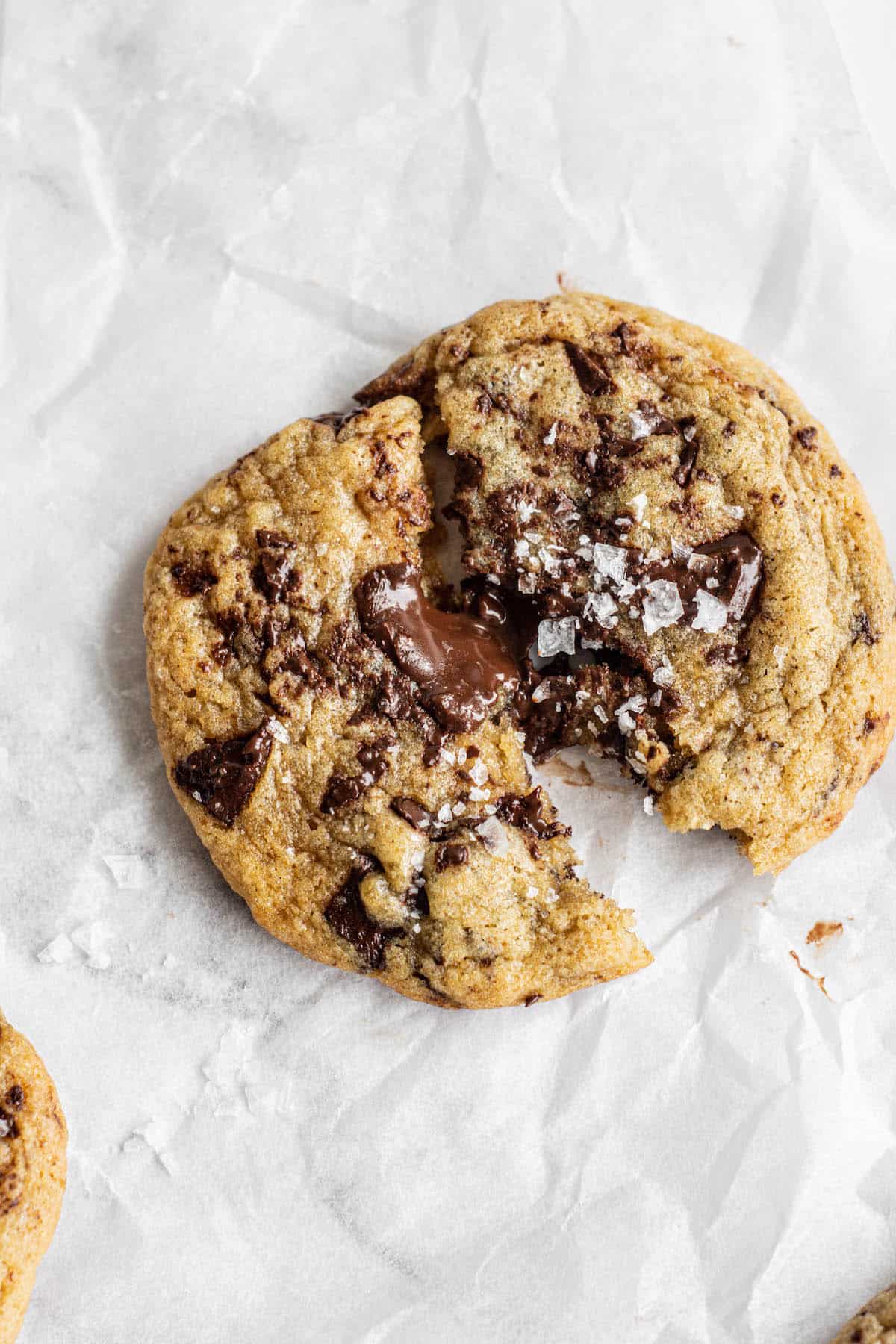 halved chocolate cookie.