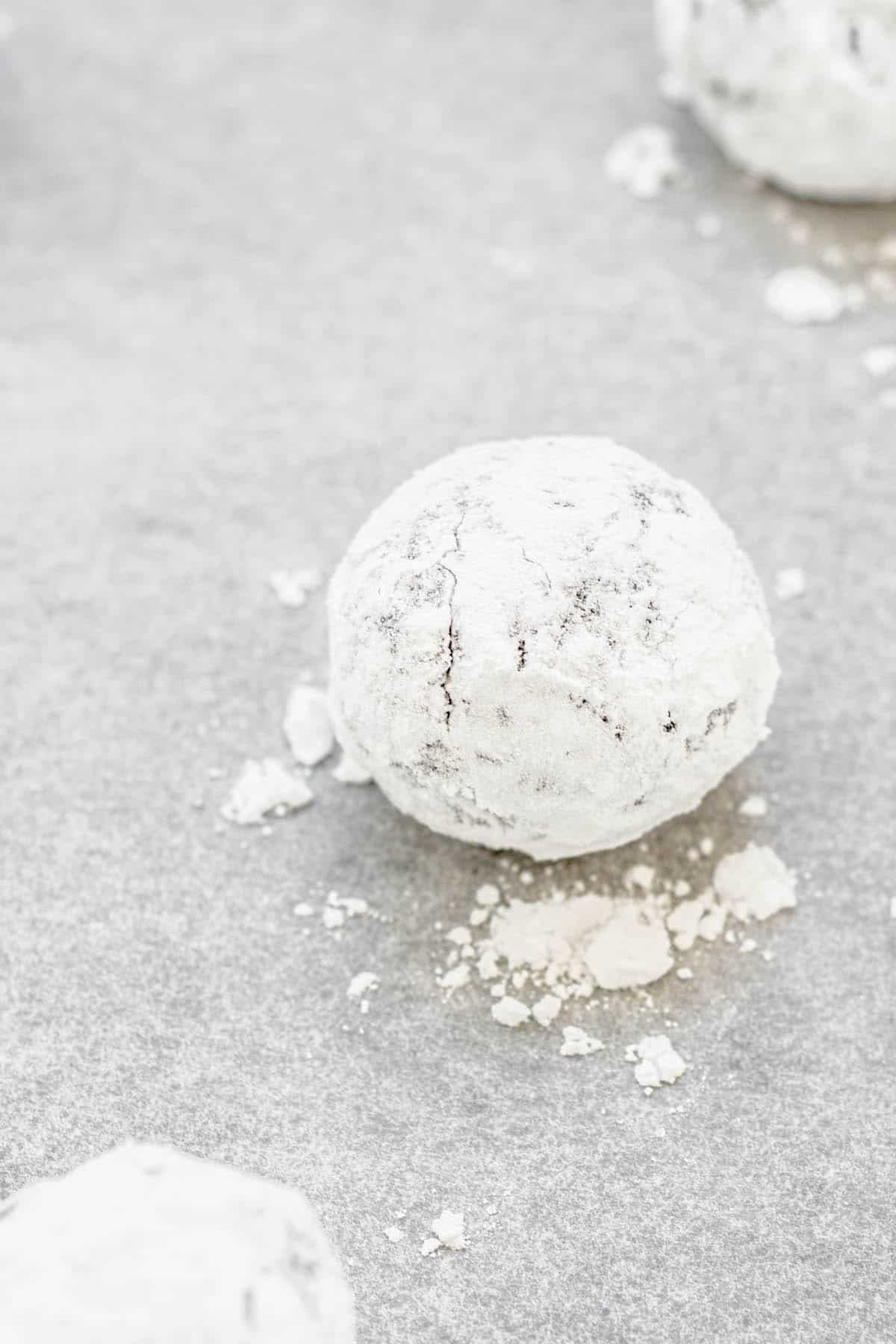 powdered sugar coated cookie ball.