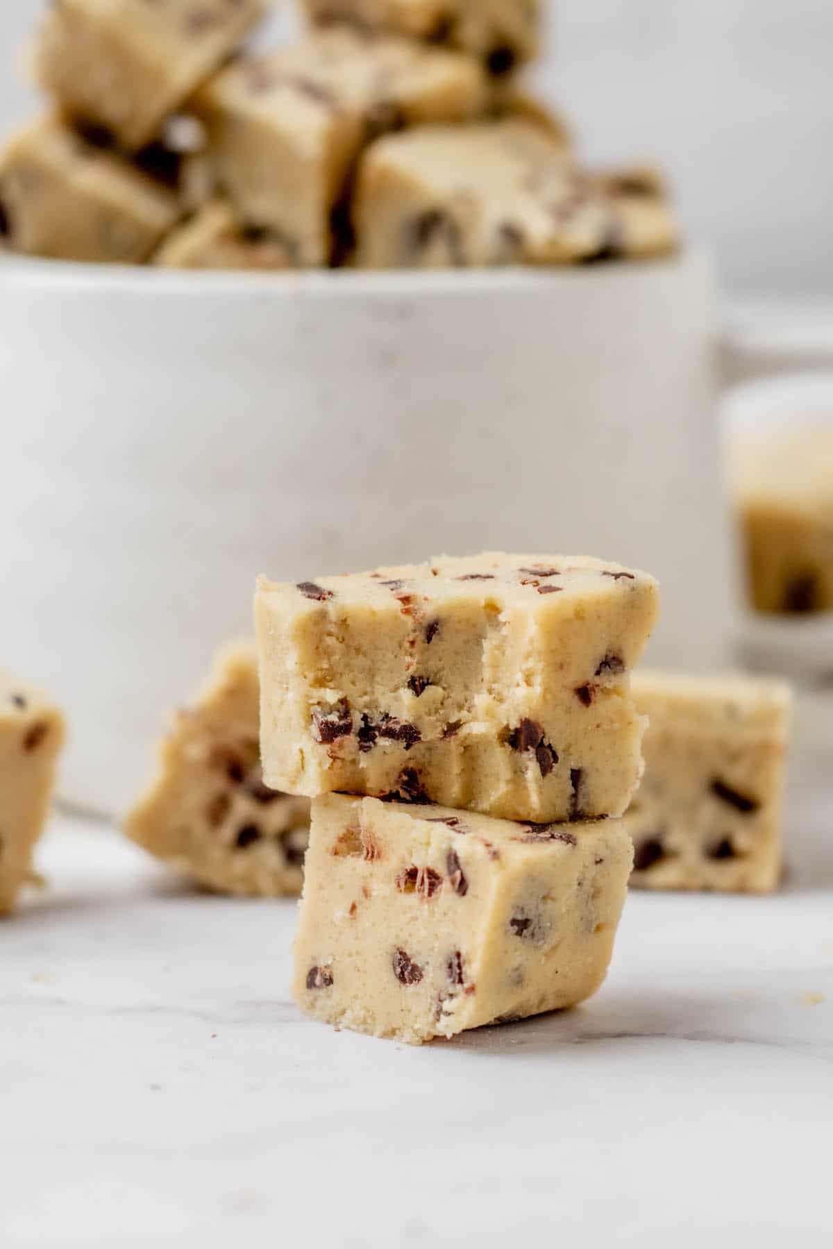 stacked cookie dough.