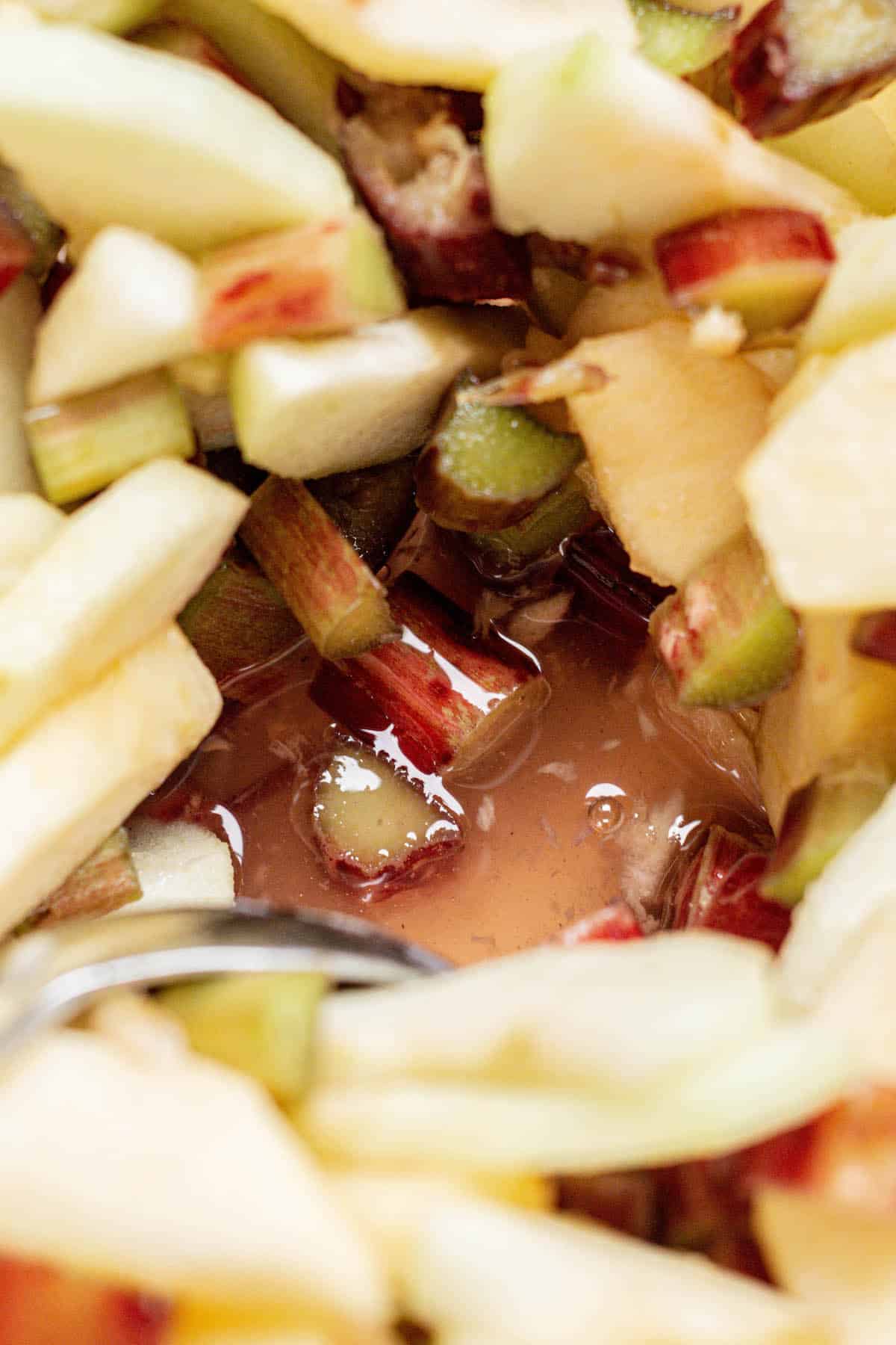 macerated apples and rhubarb.