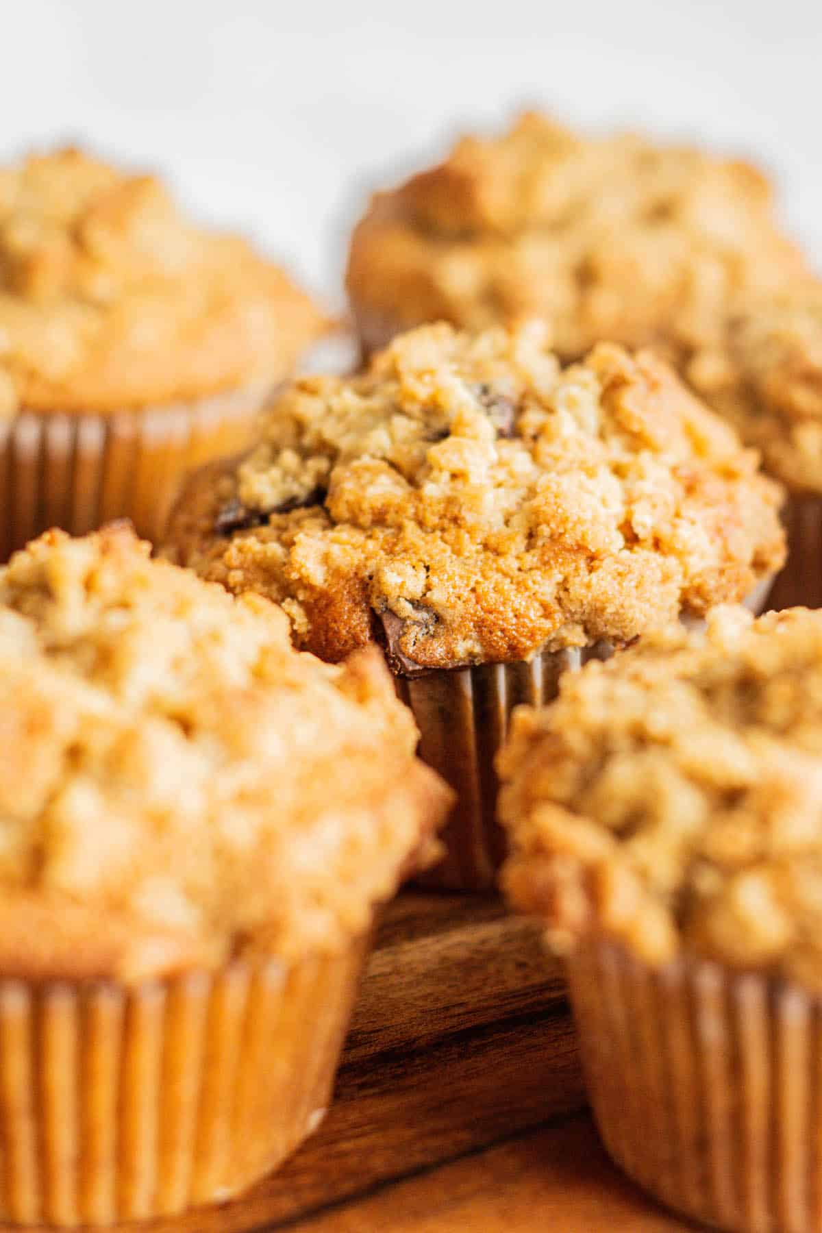 baked muffins with streusel.