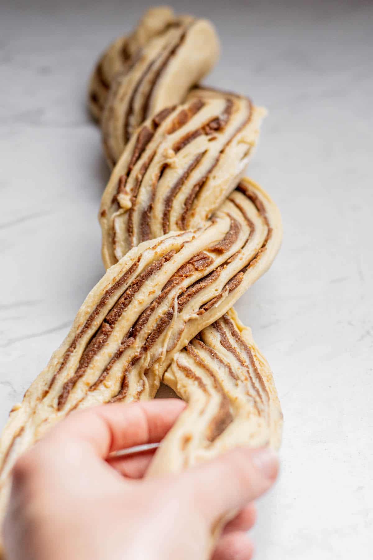 braiding dough.